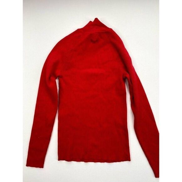 Anne Klein Sweater Top XS Red Mock Buttons - Picture 5 of 8